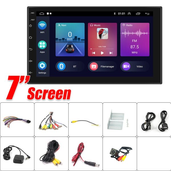 Fanno-7 Inch Car Radio Player GPS FM RDS WIFI Wireless Carplay Android Auto Rear Camera