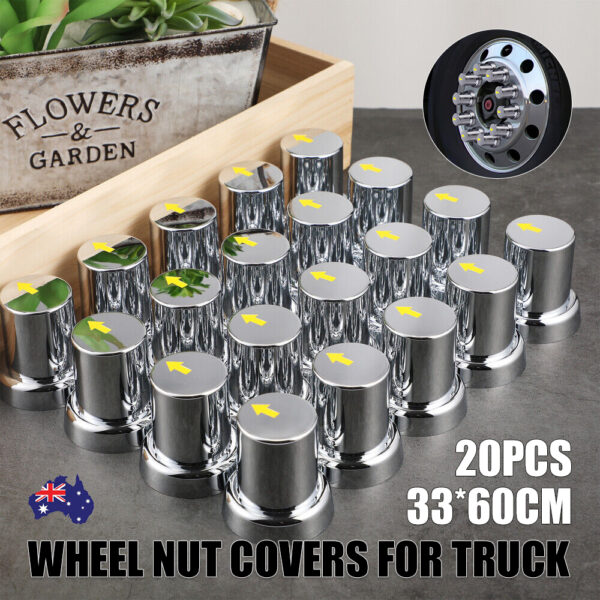 Fanno-20PCS ABS Wheel Nut Covers Chrome Caps with Safety Arrow for Trucks Trailers Bus