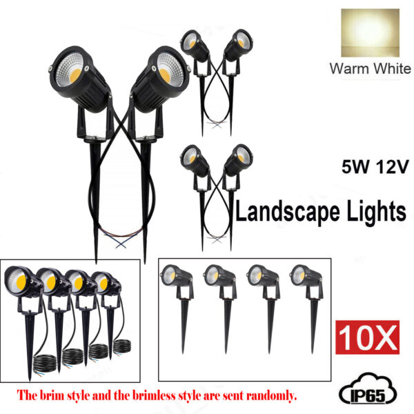 Fanno-5W LED Landscape Garden Lights Waterproof Warm White Outdoor Spotlights 10 Pack