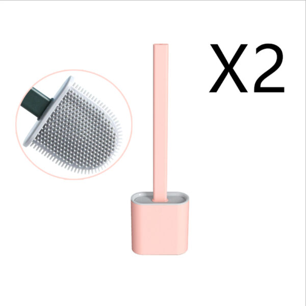 Fanno-Flexible Silicone Toilet Brush with Holder for Easy Cleaning 2PCS Set