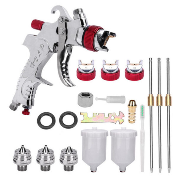 Fanno-Spray Gun Kit HVLP Gravity Feed Air Paint Sprayer with 3 Nozzles and Cups