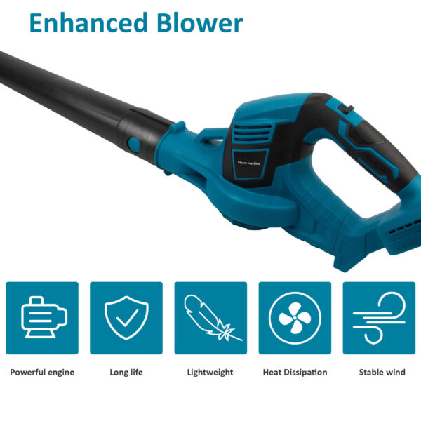 Fanno-Cordless Leaf Blower Lightweight Garden Tool Compatible with Makita 18V Battery