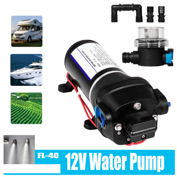 Fanno-12V Diaphragm Water Pump High Pressure 17L/min Automatic Self Priming for Various Uses