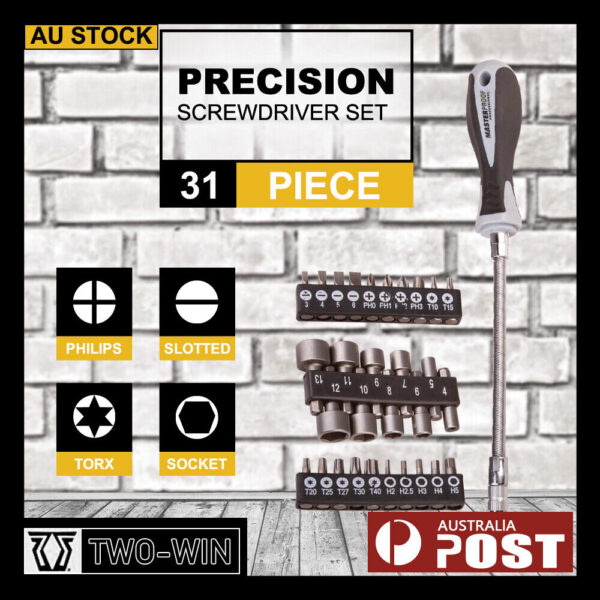 Fanno-31 Piece Precision Screwdriver Set with Flexible Shaft and Ratchet Driver Tool