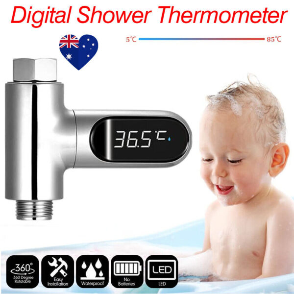 Fanno-LED Digital Tap Water Temperature Monitor Shower Faucet Kids Safe Thermometer AU