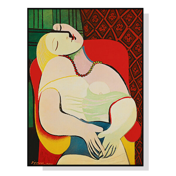 Fanno-Canvas Wall Art Print The Dream by Pablo Picasso Framed Home Decor 70x100cm