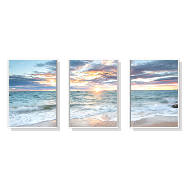 Fanno-Canvas Wall Art Sunrise by the Ocean 50x70cm Framed Print for Home Decor