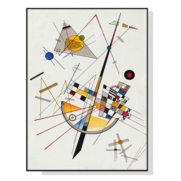 Fanno-Canvas Wall Art 50x70cm Delicate Tension by Wassily Kandinsky Black Frame Decor