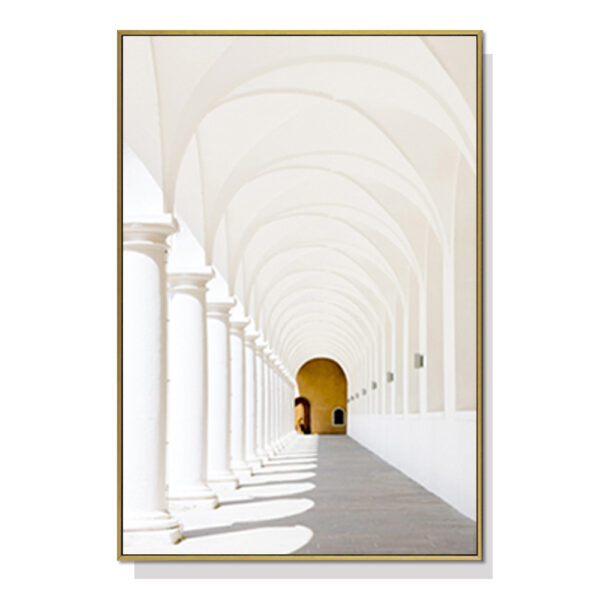 Fanno-Canvas Wall Art 70x100cm Long Corridor  A Gold Frame Premium Print