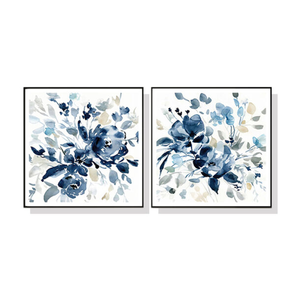 Fanno-Canvas Wall Art Indigo Garden 50x50cm Framed Print Home Decor Gift Australia