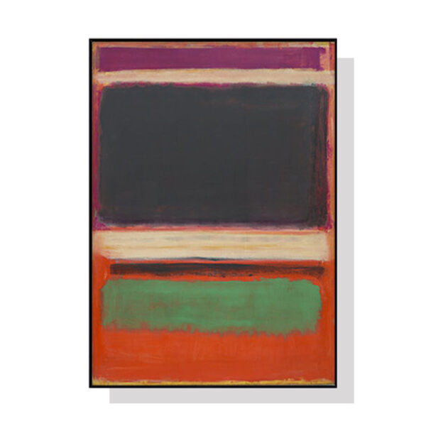 Fanno-Canvas Wall Art 50x70cm Black Orange Green Mark Rothko Framed Home Decor