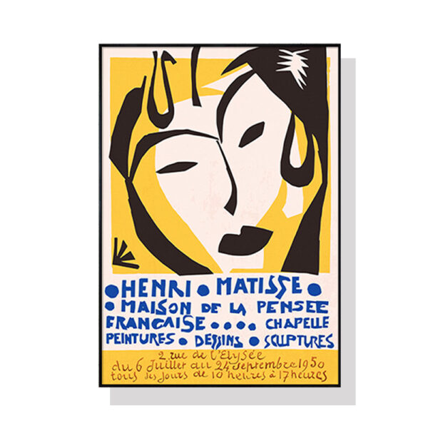 Fanno-Canvas Wall Art Print 50x70cm Framed Henri Matisse Premium Quality Decor