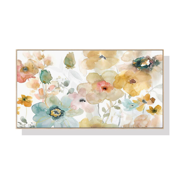 Fanno-Canvas Wall Art Floral Watercolor Print Framed Home Decor 40cmx80cm Australia