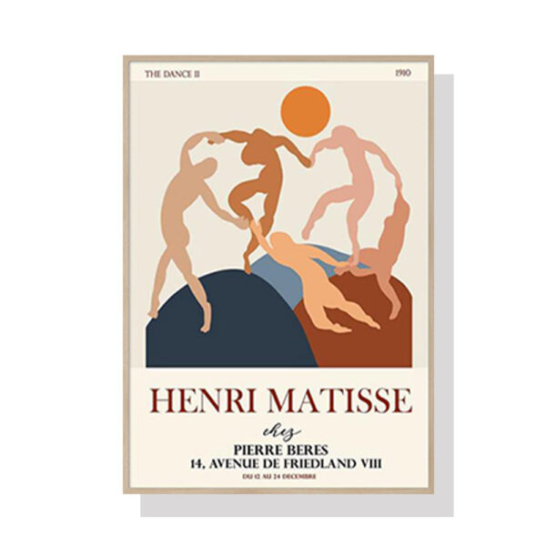 Fanno-Canvas Wall Art 40x60cm Dancing by Henri Matisse Framed Print for Home Decor