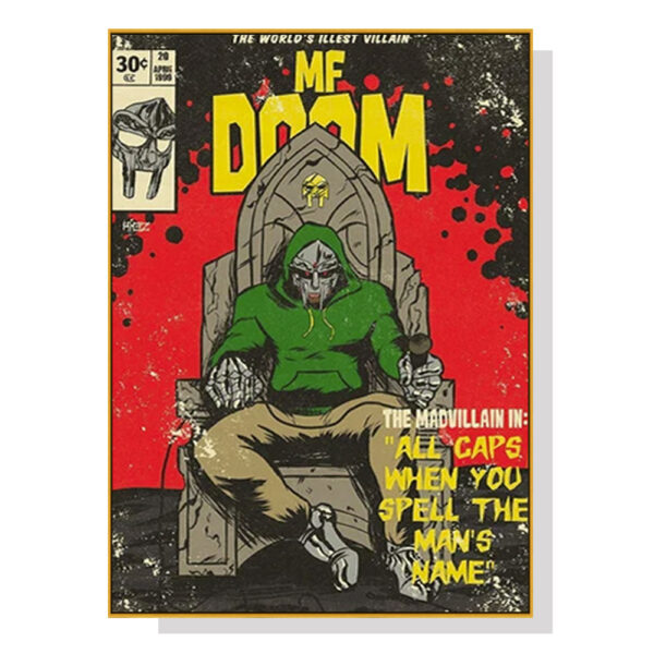 Fanno-Canvas Wall Art 40x60cm MF DOOM Music Print Framed Home Decor Gift Australia