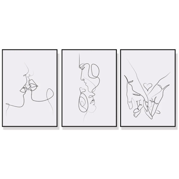 Fanno-Canvas Wall Art Couples Set 70x100cm Black Frame Premium Quality Home Decor