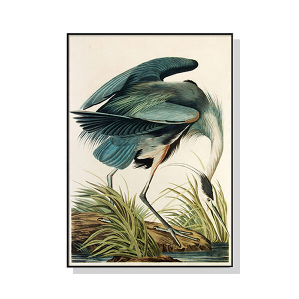 Fanno-Canvas Wall Art Great Blue Heron Print 90cmx135cm Framed Home Decor Australia