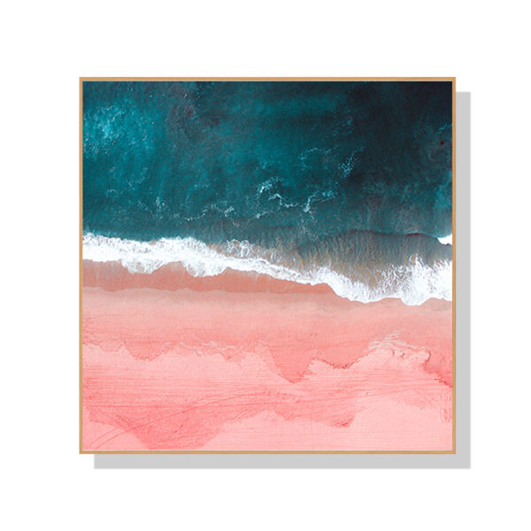 Fanno-Canvas Wall Art 40x40cm Pink Sea Framed Print for Home Decor and Gifts