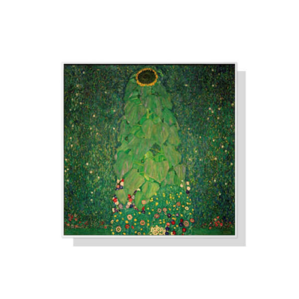 Fanno-Canvas Wall Art 40x40cm Sunflower by Gustav Klimt Framed Home Decor Australia