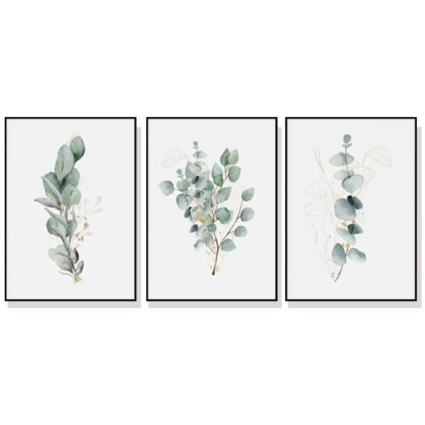 Fanno-Canvas Wall Art Eucalyptus Plant Set of 3 Framed Prints for Home Decor