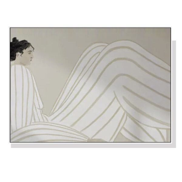 Fanno-Canvas Wall Art Abstract Lady 50x70cm Premium Framed Print for Home Decor