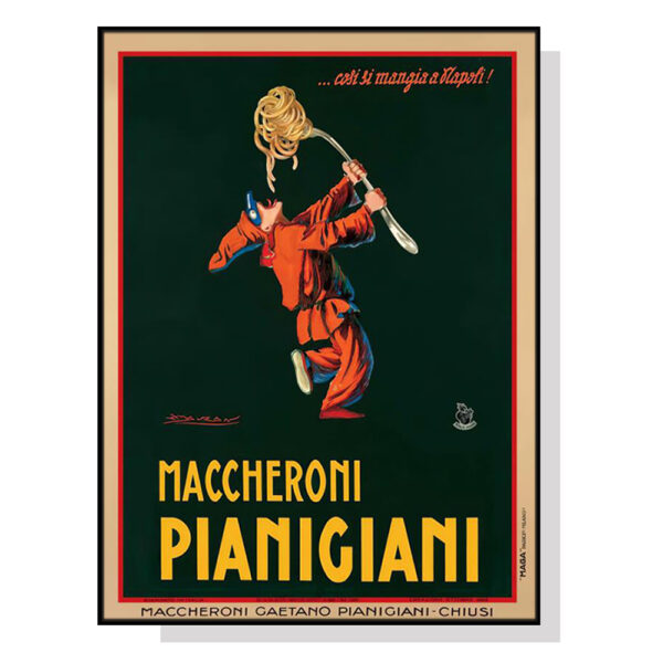 Fanno-Canvas Wall Art 50x70cm Maccheroni Pianiciani Black Frame Premium Print