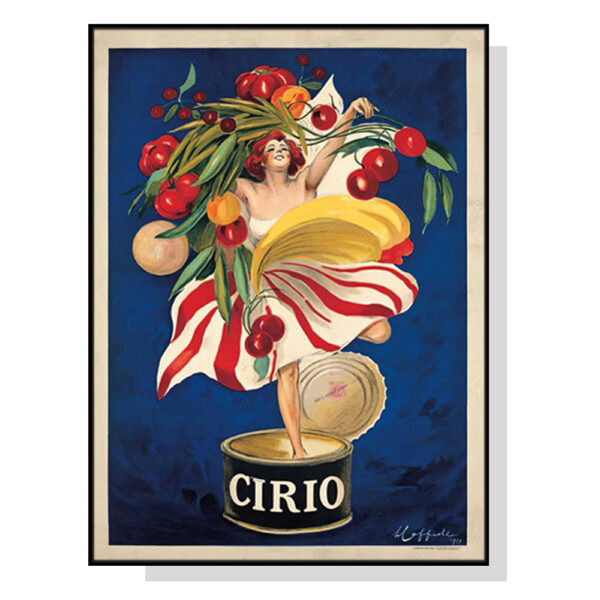 Fanno-Canvas Wall Art 60x90cm Cirio by Leonetto Cappiello Black Frame Home Decor