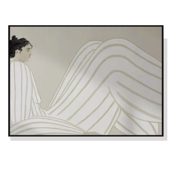 Fanno-Canvas Wall Art Abstract Lady 50x70cm Framed Premium Print for Home Decor