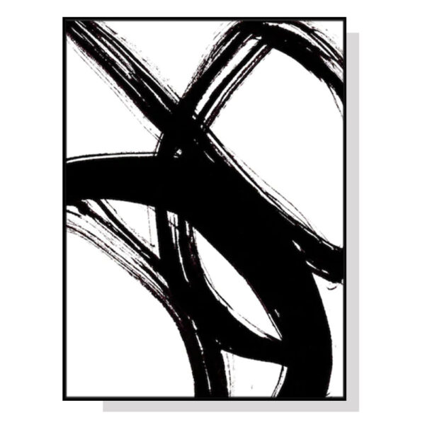 Fanno-Canvas Wall Art 40x60cm Minimalist Black Print with Floating Frame for Home Decor