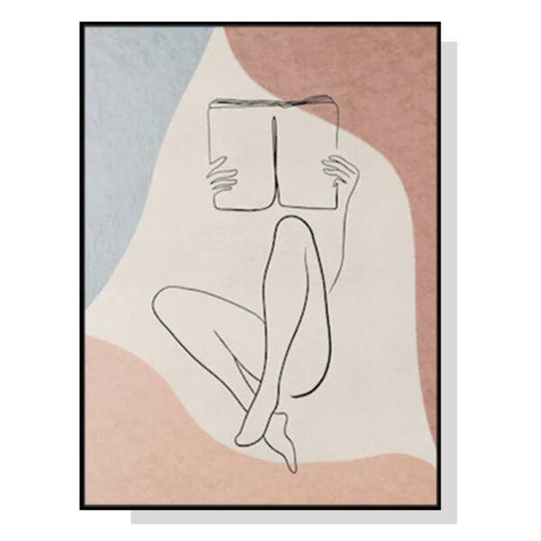 Fanno-Canvas Wall Art Woman Reading Book 40x60cm Framed Premium Print Home Decor