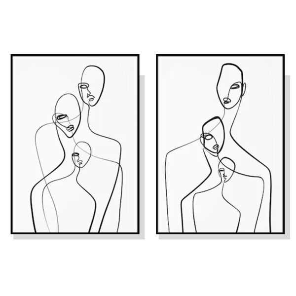 Fanno-Canvas Wall Art Abstract Figures Set of 2 Framed Prints 40x60cm Home Decor