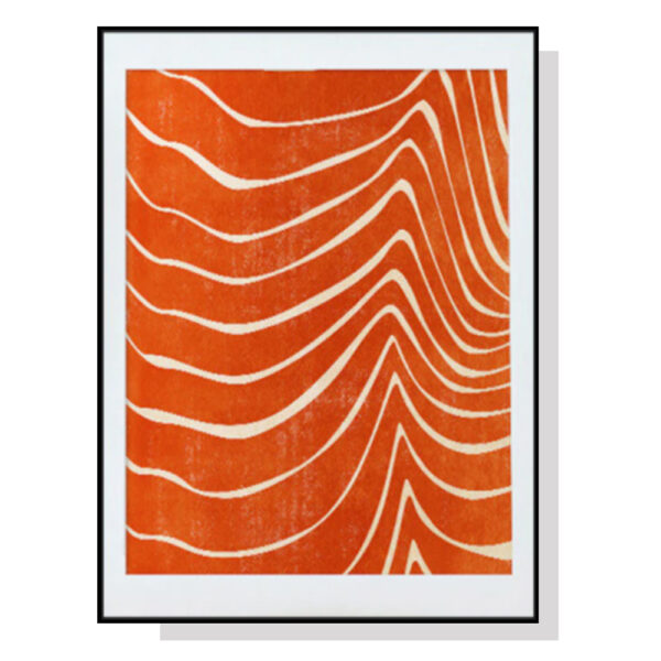 Fanno-Canvas Wall Art Abstract Orange Black Frame 50x70cm Premium Quality Print