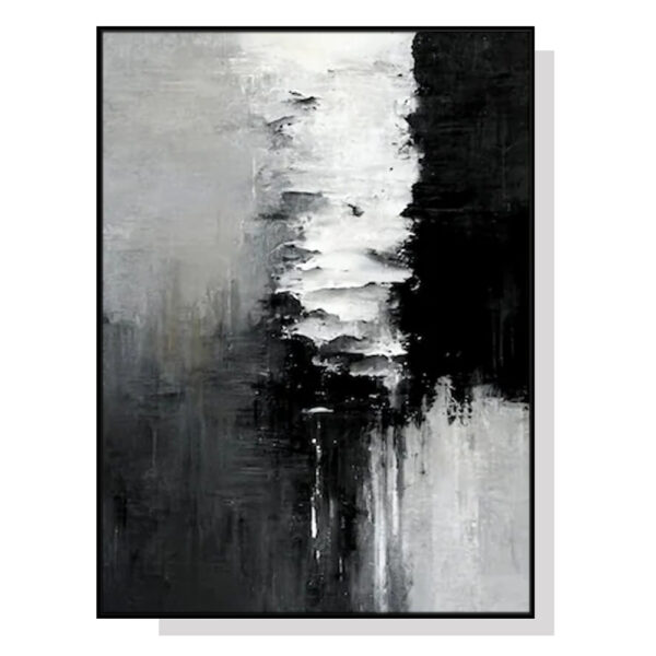 Fanno-Canvas Wall Art Abstract Black White Framed Print 60x90cm Home Decor Australia