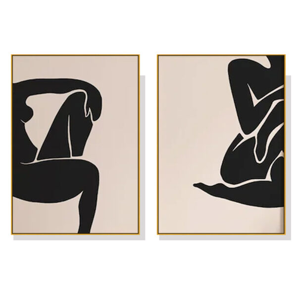 Fanno-Canvas Wall Art Female Figure Set 40x60cm Gold Frame Premium Print Australia