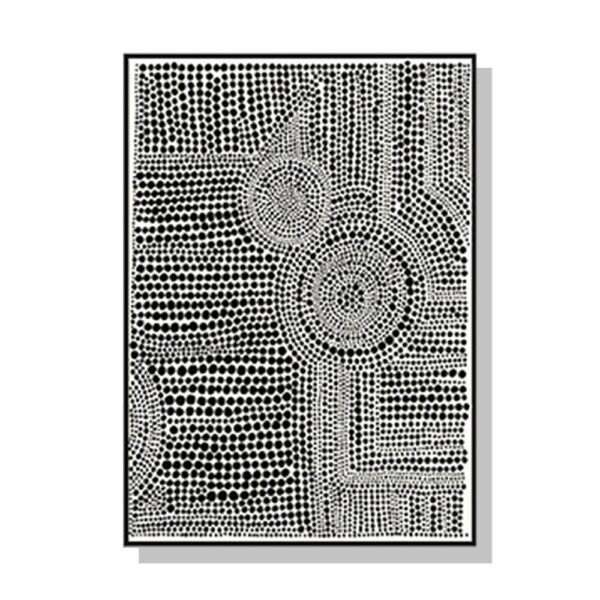 Fanno-Canvas Wall Art Clustered Dots Black Frame Premium Print Home Decor 40x60cm