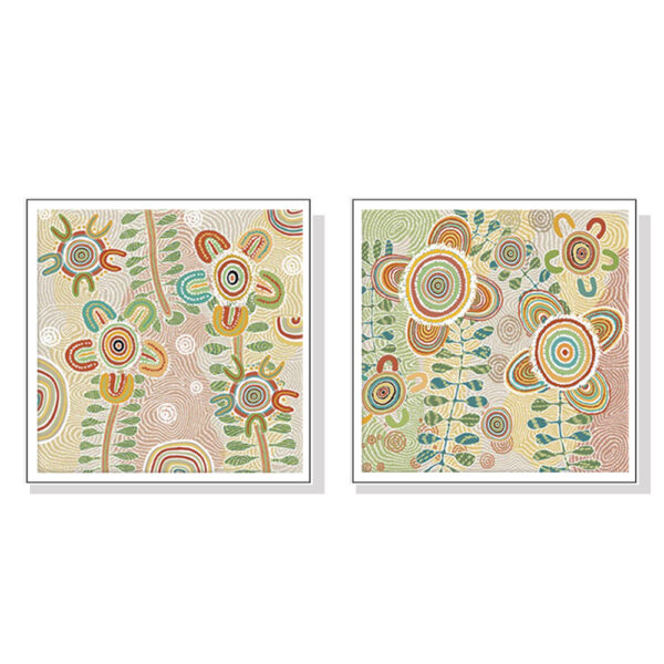 Fanno-Canvas Wall Art Set 50x50cm Lovely Pattern with White Frame for Home Decor