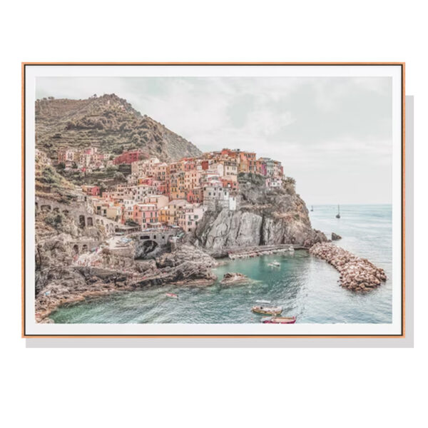 Fanno-Canvas Wall Art 50x70cm Italy Cinque Terre Framed Print for Home Decor