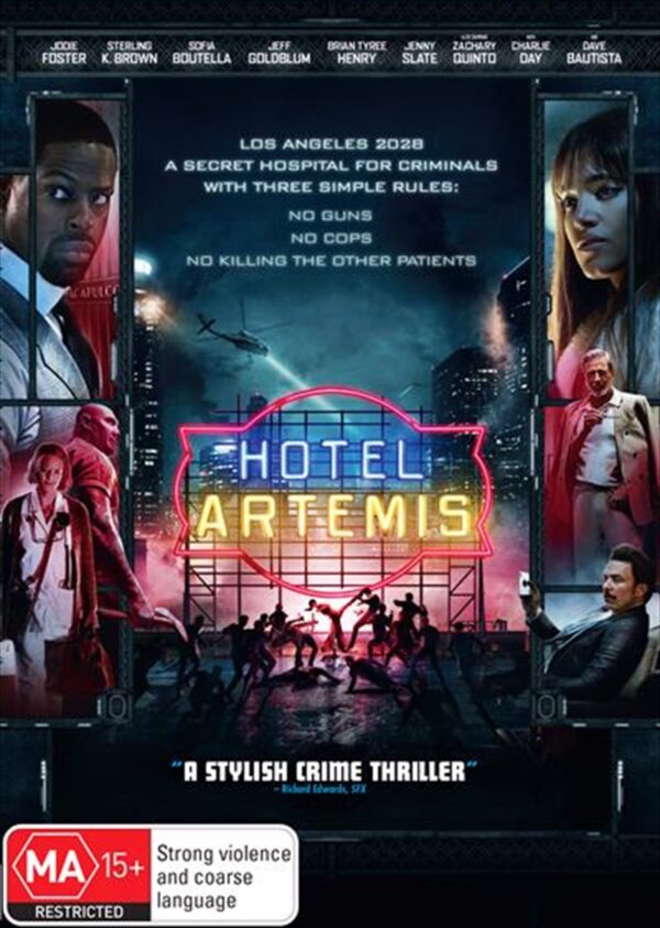 Fanno-Hotel Artemis DVD Action Thriller Jodie Foster Crime Hospital Near-Future Los Angeles