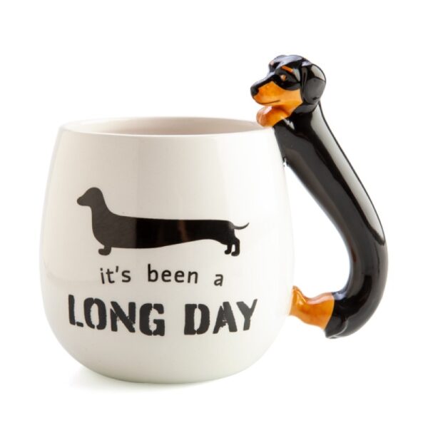 Fanno-Dachshund 3D Handle Mug Cute Dog Design Hand Wash Only Unique Gift Idea