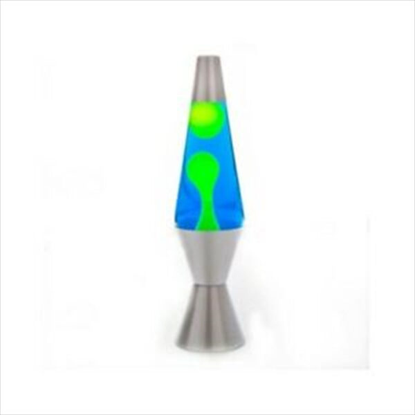 Fanno-Diamond Motion Lamp with Silver Base Yellow Wax and Blue Liquid 20oz