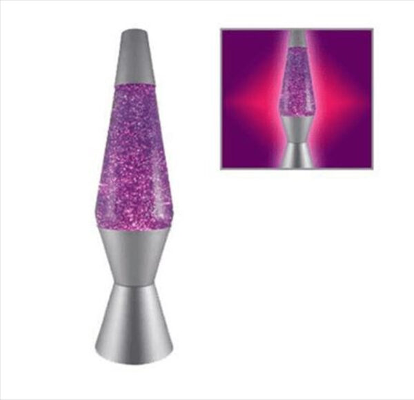 Fanno-Silver Purple Glitter Lamp 20oz Liquid Alternative to Wax Lamps Sparkling Decor