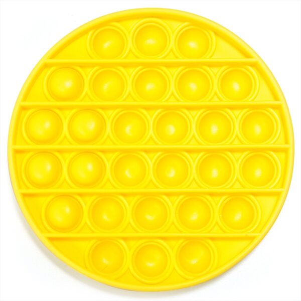 Fanno-Sensory Push Pop Toy Yellow Round Silicone Fidget Stress Relief for Kids Adults