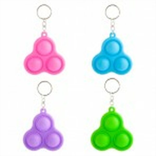 Fanno-Triple Push Pop Keychain Toy for Stress Relief and Fun Random Color Selection