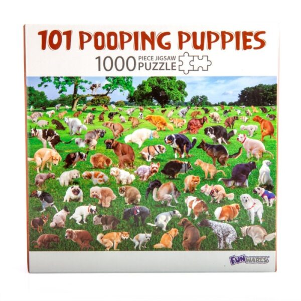 Fanno-1000 Piece Jigsaw Puzzle of 101 Hilarious Pooping Puppies for Fun Family Activity