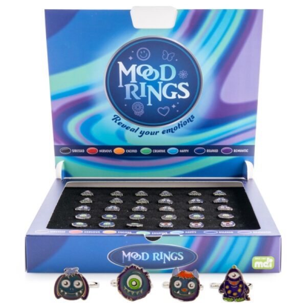 Fanno-Mood Ring for Kids Color Changing Emotion Ring Cute Character Designs