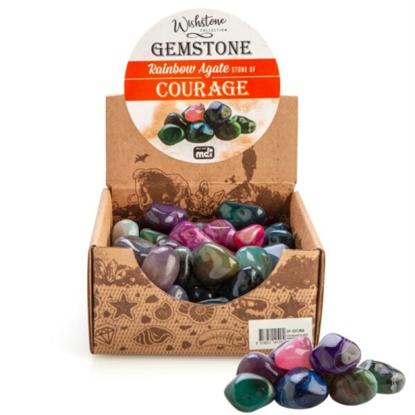 Fanno-Tumbled Rainbow Agate Stones for Courage Growth and Grounding  Crystals