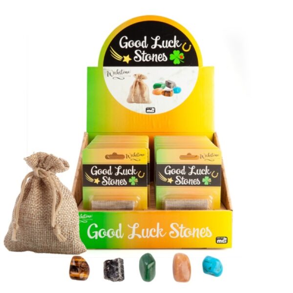 Fanno-Good Luck Stones Set with 5 Unique  Crystals and Hessian Bag