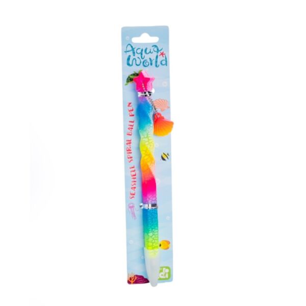 Fanno-Seashell Spiral Ballpoint Pen with Colorful Charm and Star Accent for Stationery