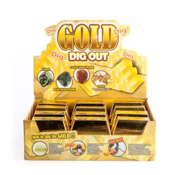 Fanno-Gold Dig Out Kit for Kids Fun Treasure Hunt with Real Gold and Gemstones