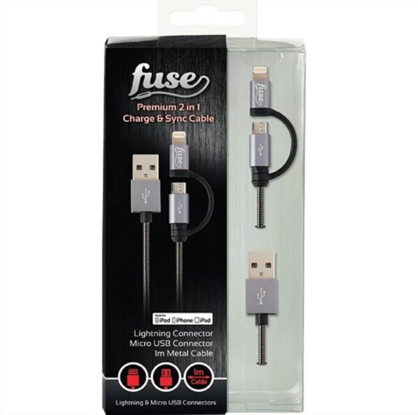 Fanno-2in1 Sync Cable Compatible with iPhone and Android Fast Charging Data Transfer